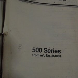 JCB 500 Series Loadall Service Manual M/C No 561001