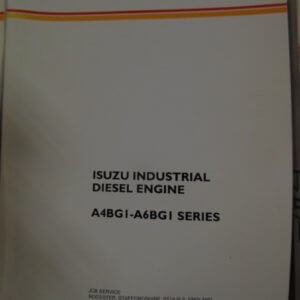 JCB 4BG1-A6BG1 Series Isuzu Industrial Engine Service Manual