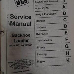 JCB Backhoe Loader Service Manual