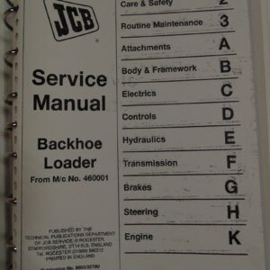 JCB 3CX Backhoe Loader Service Manual