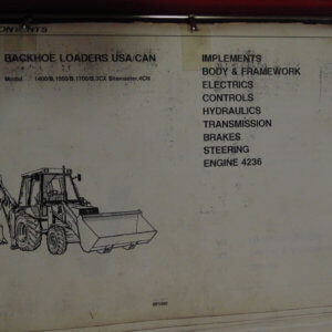 JCB 1400/B, 1550/B, 1700?b, 3CX Sitemaster, 4CN Backhoe Loader (USA/Canada) Service Manual