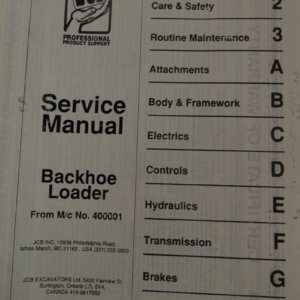 JCB Backhoe Loader Service Manual