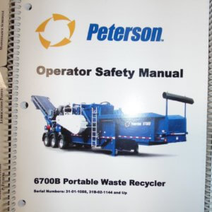 Peterson Industries 6700B Portable Waste Recycler Owners Manual