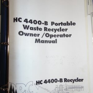 Peterson Pacific Corp HC4400-B Portable Waste Recycler Owner & Operator Manual