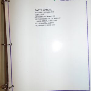 Jewell SK130LL-7-98Kobelco Parts Manual
