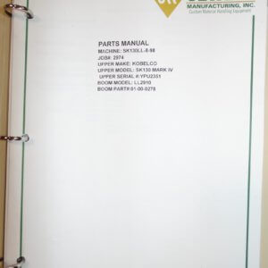 Jewell SK130LL-9-98 Kobelco Parts Manual