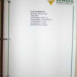 Jewell SK130LL-9-98 Kobelco Parts Manual