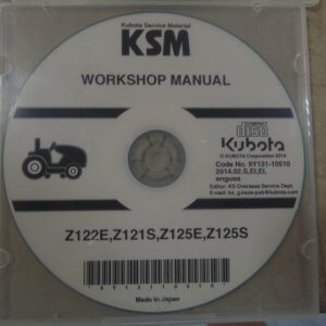 Kubota Z122E, Z121S, Z125E, Z125SWorkshop Manual on CD