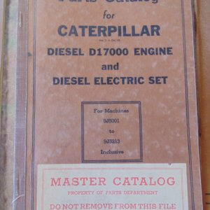 Caterpillar D17000 Diesel Engine Electric Set Parts Manual 9J5001 to 9J5213