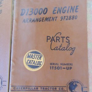 Caterpillar D13000 Engine Parts Manual Arr 9F2880 1T501+