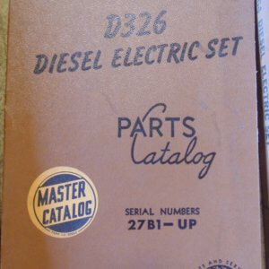 Caterpillar D326 Diesel Electric Set Parts Manual 27B1
