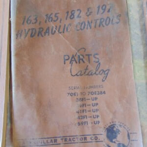 Caterpillar 163 165 182 192 Hydraulic Controls Parts Manual 70E1 to 70E384 38F1 39F1