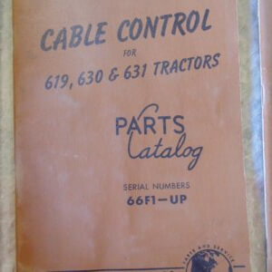 Caterpillar Cable Control for 619 630 631 Tractors Parts Manual 66F1