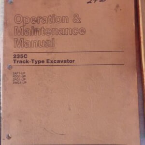 Caterpillar 235C Track Type Excavator Operator and Maintenance Manual 5AF 4DG 2PG 3WG