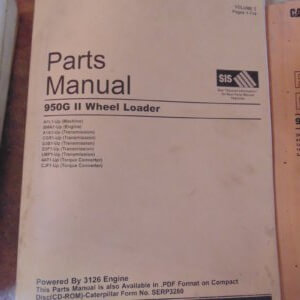Caterpillar 950G II Wheel Loader Parts Manual Fuel System, Electrical, Powertrain, Basic Engine+ AYL