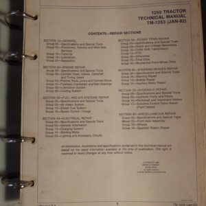 John Deere 1250 Tractor Technical Manual TM1253