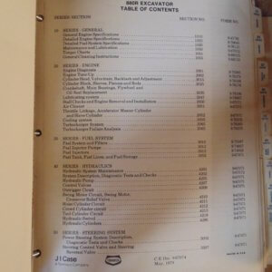Case 880R Excavator Repair Manual