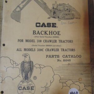 Case Backhoe Crawler Tractor Parts Manual