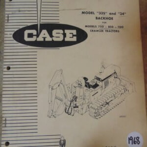 Case Model 33S & 34 Backhoe Parts Manual