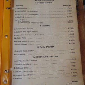 Case 4 Wheel Drive W-8B W-9B W-10B Loader Service Manual