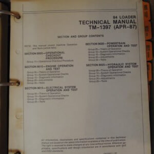 John Deere 84 Loader Technical Manual