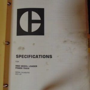 Caterpillar 992 Wheel Loader Powertrain Specifications Service Manual