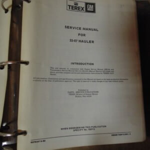 Terex Hauler 33-07 Service Manual