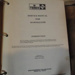 Terex Hauler 33-09 Service Manual