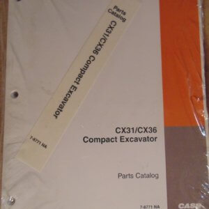 Case CX31 CX36 Compact Excavator Parts Manual