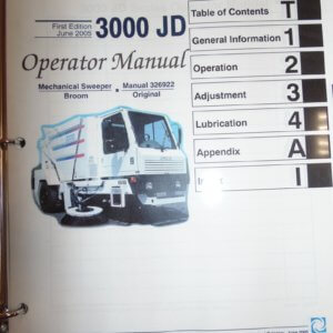 Johnston 3000 JD Series Mechanical Sweeper Operator Manual
