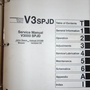 Johnston V3 SPJD Mechanical Sweeper Service Manual