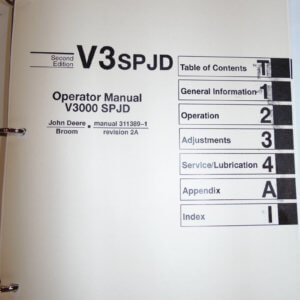 Johnston V3SPJD Operator Manual