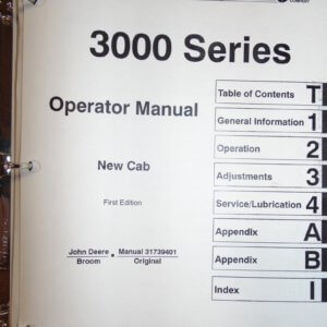 Johnston 3000 Series Mechanical Sweeper Operator Manual