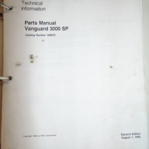 FMC Vanguard 3000 SP Mechanical Sweeper Parts Manual