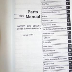 Johnston 600/700/705 Series Suction Sweeper Parts Manual