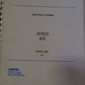 Johnston 400 Series Mechanical Sweeper Parts Manual