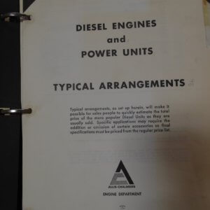 Allis Chalmers Diesel Engines & Power Units Typical Arrangement Service Manual