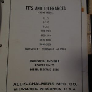 Allis Chalmers Industrial Engines, Power Units, & Diesel Electric Sets Service Manual