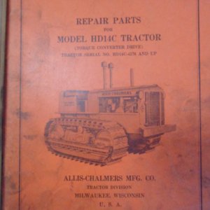Allis Chalmers HD14C Tractor Repair & Parts Manual