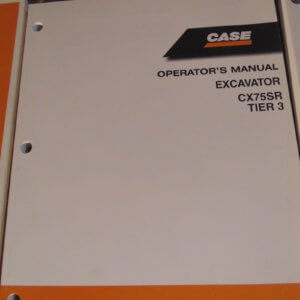 Case CX75SR Excavator Operator Manual