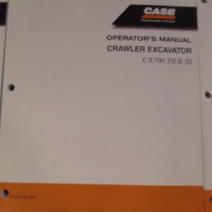 Case Crawler Excavator CX700 Operator Manual