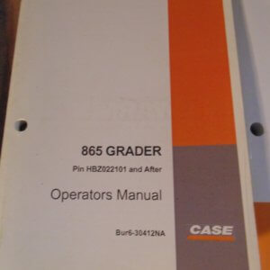 Case 865 Grader Operator Manual
