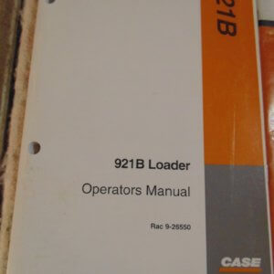 Case 921B Loader Operator Manual