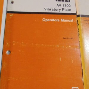 Case AV 1300 Vibrating Plate Operator Manual