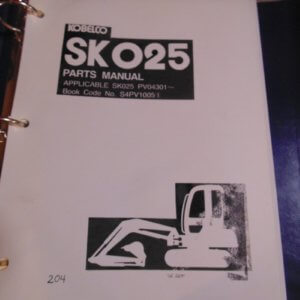 Kobelco SK025 Hydraulic Excavator Parts Manual