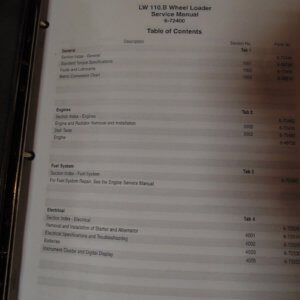 New Holland LW 110, B Wheel Loader Service Manual