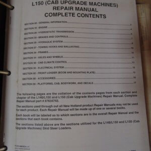 New Holland L140, L150, & L150 (cab upgrade machines) Repair Manual