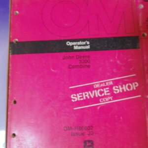 John Deere 3300 Combine Operator Manual