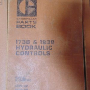 Caterpillar 173B & 183B Hydraulic Controls 59P1, 60P1 Parts Manual