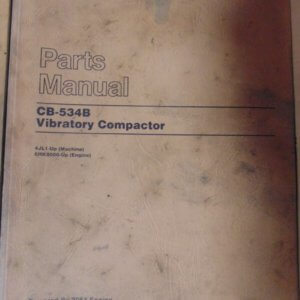 Caterpillar CB-534B Vibratory Compactor 4JL1 Parts Manual